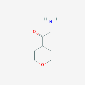 molecular formula C7H13NO2 B13199008 2-Amino-1-(oxan-4-yl)ethan-1-one 