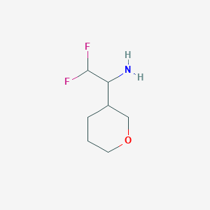 molecular formula C7H13F2NO B13199046 2,2-Difluoro-1-(oxan-3-yl)ethan-1-amine 