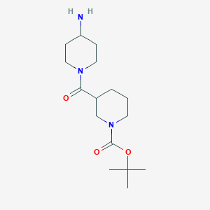 molecular formula C16H29N3O3 B13199157 Tert-butyl 3-[(4-aminopiperidin-1-yl)carbonyl]piperidine-1-carboxylate 