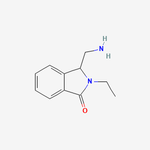 molecular formula C11H14N2O B13199335 3-(Aminomethyl)-2-ethyl-2,3-dihydro-1H-isoindol-1-one 