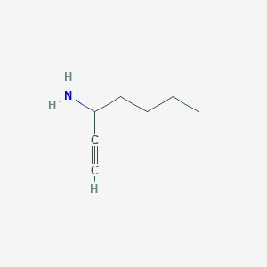 molecular formula C7H13N B13199383 Hept-1-yn-3-amine 