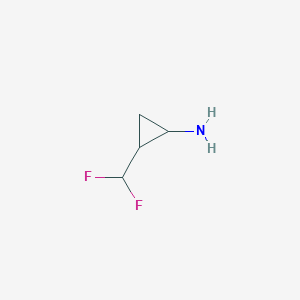molecular formula C4H7F2N B13199427 2-(Difluoromethyl)cyclopropan-1-amine 