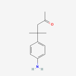 molecular formula C12H17NO B13199804 4-(4-Aminophenyl)-4-methylpentan-2-one 