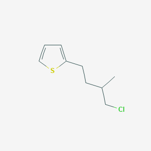 molecular formula C9H13ClS B13199855 2-(4-Chloro-3-methylbutyl)thiophene 