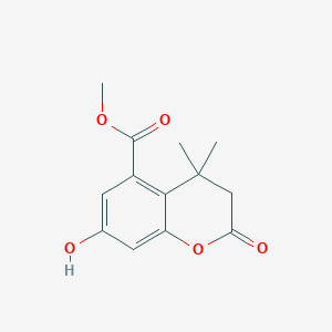 molecular formula C13H14O5 B13199867 Methyl 7-hydroxy-4,4-dimethyl-2-oxo-3,4-dihydro-2H-1-benzopyran-5-carboxylate 