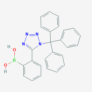 molecular formula C26H21BN4O2 B131999 2-(1-trityl-5-tetrazolyl)phenylboronic acid CAS No. 144873-97-2