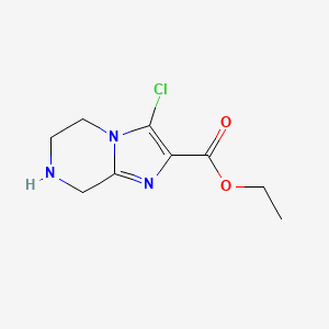molecular formula C9H12ClN3O2 B1320006 Ethyl 3-chloro-5,6,7,8-tetrahydroimidazo[1,2-a]pyrazine-2-carboxylate CAS No. 903130-23-4