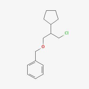 molecular formula C15H21ClO B13200077 [(3-Chloro-2-cyclopentylpropoxy)methyl]benzene 