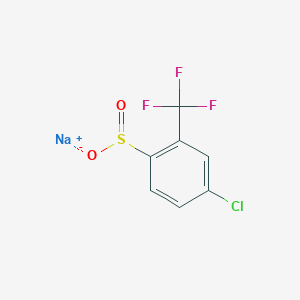 molecular formula C7H3ClF3NaO2S B13200119 Sodium 4-chloro-2-(trifluoromethyl)benzene-1-sulfinate 