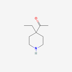 molecular formula C9H17NO B13200164 1-(4-Ethylpiperidin-4-yl)ethan-1-one 