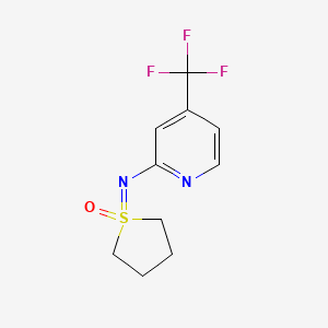 molecular formula C10H11F3N2OS B13200212 1-{[4-(Trifluoromethyl)pyridin-2-yl]imino}-1lambda6-thiolan-1-one 