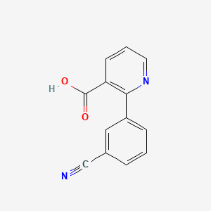 molecular formula C13H8N2O2 B1320041 2-(3-Cyanophenyl)nicotinic acid CAS No. 218138-63-7