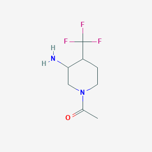 molecular formula C8H13F3N2O B13200560 1-[3-Amino-4-(trifluoromethyl)piperidin-1-yl]ethan-1-one 