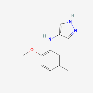 molecular formula C11H13N3O B13200639 N-(2-Methoxy-5-methylphenyl)-1H-pyrazol-4-amine 