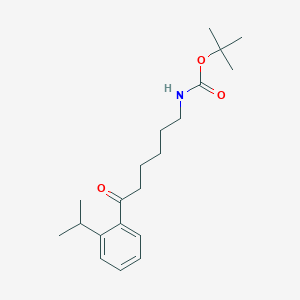 molecular formula C20H31NO3 B13200665 tert-Butyl N-{6-oxo-6-[2-(propan-2-yl)phenyl]hexyl}carbamate 