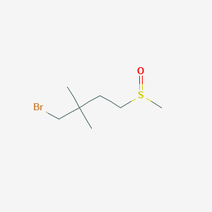 molecular formula C7H15BrOS B13200720 1-Bromo-4-methanesulfinyl-2,2-dimethylbutane 