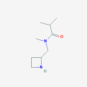 molecular formula C9H18N2O B13200726 N-[(Azetidin-2-yl)methyl]-N,2-dimethylpropanamide 
