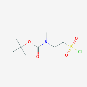 molecular formula C8H16ClNO4S B13200864 tert-Butyl N-[2-(chlorosulfonyl)ethyl]-N-methylcarbamate 