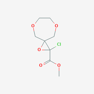 molecular formula C8H11ClO5 B13201027 Methyl 2-chloro-1,5,8-trioxaspiro[2.6]nonane-2-carboxylate 