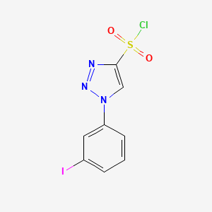 molecular formula C8H5ClIN3O2S B13201035 1-(3-Iodophenyl)-1H-1,2,3-triazole-4-sulfonyl chloride 