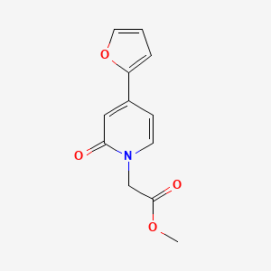 molecular formula C12H11NO4 B13201102 Methyl 2-[4-(furan-2-yl)-2-oxo-1,2-dihydropyridin-1-yl]acetate 