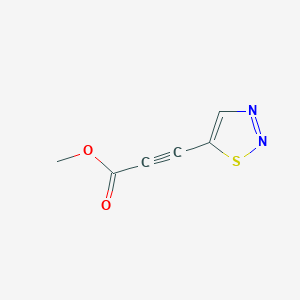 molecular formula C6H4N2O2S B13201339 Methyl 3-(1,2,3-thiadiazol-5-YL)prop-2-ynoate 