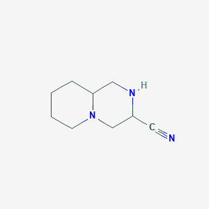 molecular formula C9H15N3 B13201352 Octahydro-1H-pyrido[1,2-a]piperazine-3-carbonitrile 