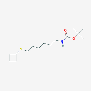 molecular formula C15H29NO2S B13201371 tert-Butyl N-[6-(cyclobutylsulfanyl)hexyl]carbamate 