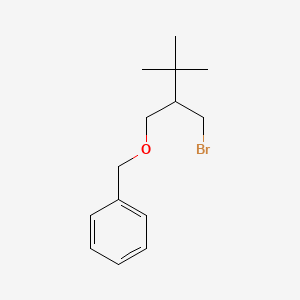 molecular formula C14H21BrO B13201409 ([2-(Bromomethyl)-3,3-dimethylbutoxy]methyl)benzene 