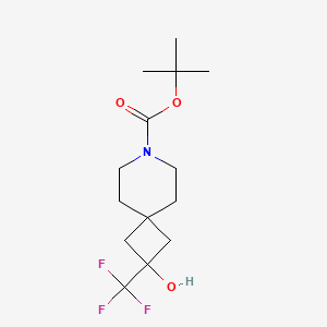 molecular formula C14H22F3NO3 B13201439 Tert-butyl 2-hydroxy-2-(trifluoromethyl)-7-azaspiro[3.5]nonane-7-carboxylate 