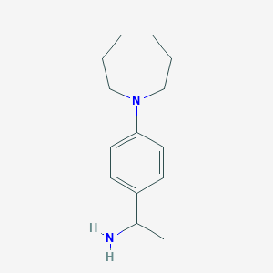 molecular formula C14H22N2 B13201444 1-[4-(Azepan-1-yl)phenyl]ethan-1-amine 