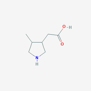 molecular formula C7H13NO2 B13201459 2-(4-Methylpyrrolidin-3-yl)acetic acid 
