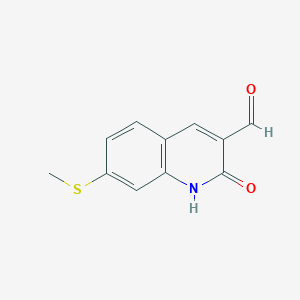 molecular formula C11H9NO2S B1320152 7-甲硫基-2-氧代-1,2-二氢-喹啉-3-甲醛 CAS No. 873300-63-1