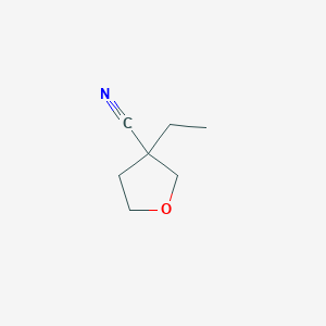 molecular formula C7H11NO B13201536 3-Ethyloxolane-3-carbonitrile 