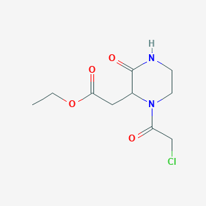 B1320157 [1-(2-Chloro-acetyl)-3-oxo-piperazin-2-yl]-acetic acid ethyl ester CAS No. 1101199-66-9