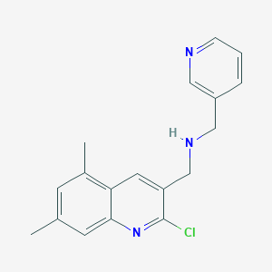 molecular formula C18H18ClN3 B1320159 1-(2-Chloro-5,7-dimethylquinolin-3-yl)-N-(pyridin-3-ylmethyl)methanamine CAS No. 917746-09-9