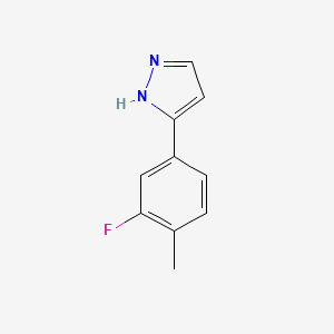 molecular formula C10H9FN2 B13201591 3-(3-Fluoro-4-methylphenyl)-1H-pyrazole 