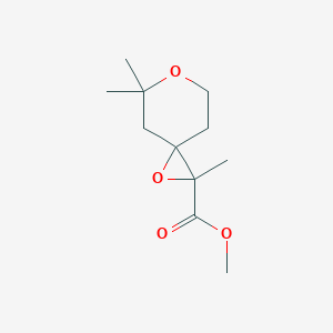 molecular formula C11H18O4 B13201596 Methyl 2,5,5-trimethyl-1,6-dioxaspiro[2.5]octane-2-carboxylate 