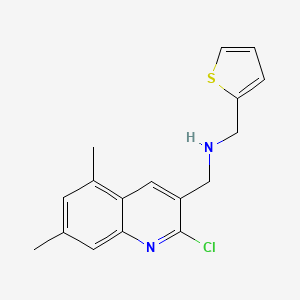 B1320163 (2-Chloro-5,7-dimethyl-quinolin-3-ylmethyl)-thiophen-2-ylmethyl-amine CAS No. 917747-05-8