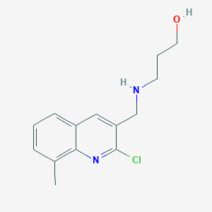 molecular formula C14H17ClN2O B1320166 3-(((2-Chloro-8-methylquinolin-3-yl)methyl)amino)propan-1-ol CAS No. 917748-13-1