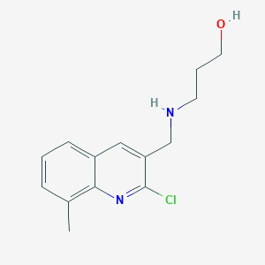 B1320166 3-[(2-Chloro-8-methyl-quinolin-3-ylmethyl)-amino]-propan-1-ol CAS No. 917748-13-1