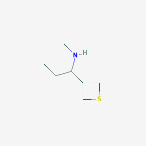 molecular formula C7H15NS B13201671 Methyl[1-(thietan-3-yl)propyl]amine 