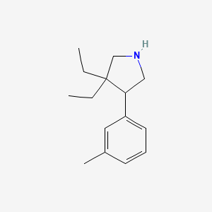 molecular formula C15H23N B13201707 3,3-Diethyl-4-(3-methylphenyl)pyrrolidine 