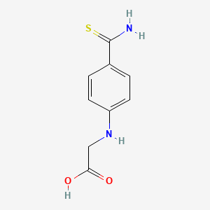 molecular formula C9H10N2O2S B13201765 2-[(4-Carbamothioylphenyl)amino]acetic acid 