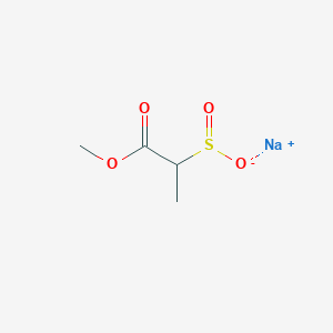 molecular formula C4H7NaO4S B13201771 Sodium 1-methoxy-1-oxopropane-2-sulfinate 