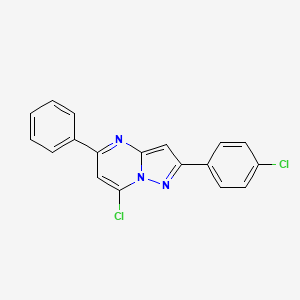 molecular formula C18H11Cl2N3 B1320181 7-Chloro-2-(4-chloro-phenyl)-5-phenyl-pyrazolo[1,5-a]pyrimidine CAS No. 889939-44-0