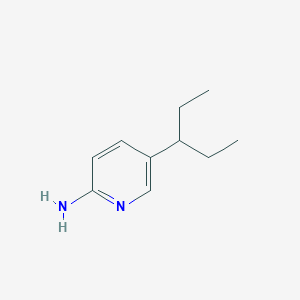 molecular formula C10H16N2 B13201835 5-(Pentan-3-yl)pyridin-2-amine 