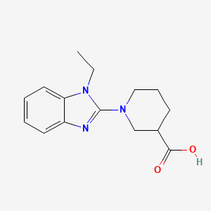 molecular formula C15H19N3O2 B1320187 1-(1-Ethyl-1H-benzoimidazol-2-YL)-piperidine-3-carboxylic acid CAS No. 919037-44-8