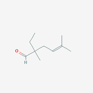 molecular formula C10H18O B13202109 2-Ethyl-2,5-dimethylhex-4-enal CAS No. 82898-60-0