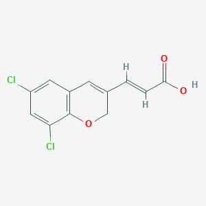 molecular formula C12H8Cl2O3 B13202146 (2E)-3-(6,8-dichloro-2H-chromen-3-yl)acrylic acid 